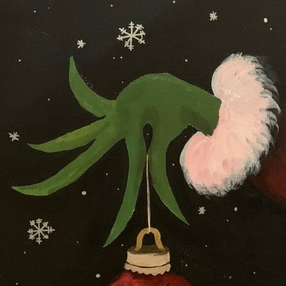 8x10 Christmas Grinch Holiday Wall Art Acrylic Painting Canvas Decor - Picture 4 of 4
